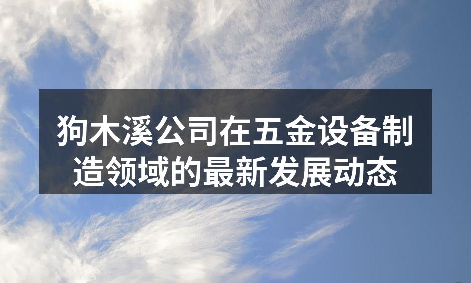 狗木溪公司新型智能化五金设备